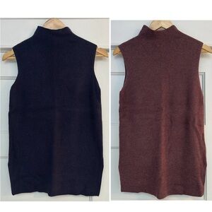 Target - A New Day - two sleeveless mockneck tunics in maroon purple + navy XS